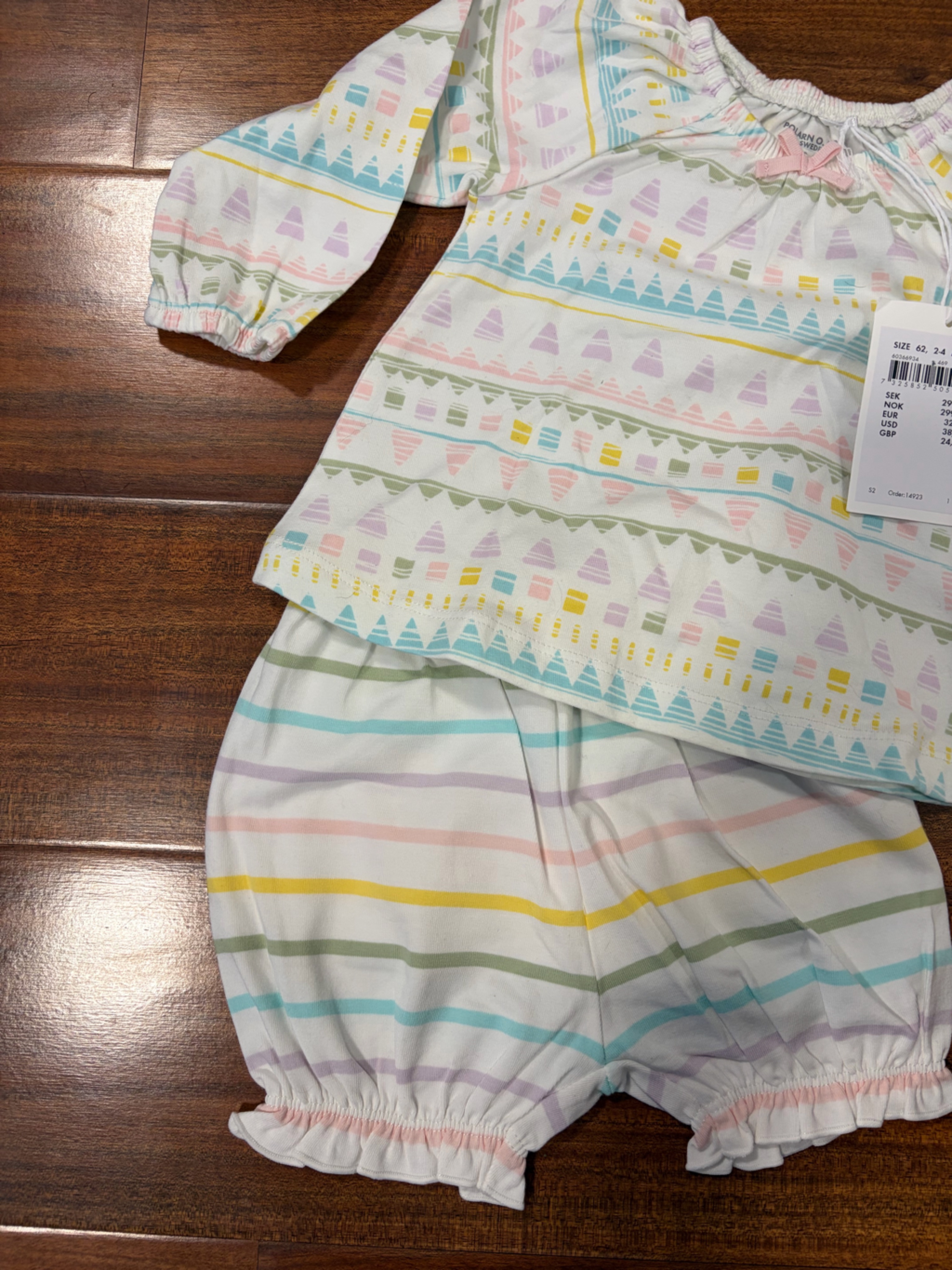 Nwt Polarn O Pyret Pastel Tribal Print Baby Set — image 3 of 5
